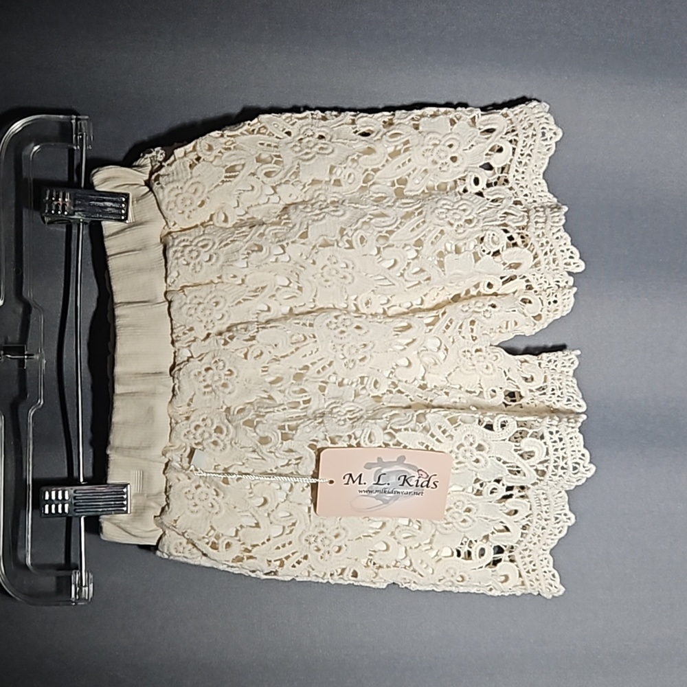 M.L. Kids Crochet (lined) shorts- cream color- size 4/5, 5/6, 6/7 (priced each)